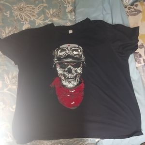 Biker Skull Mask Black Tee 3XL